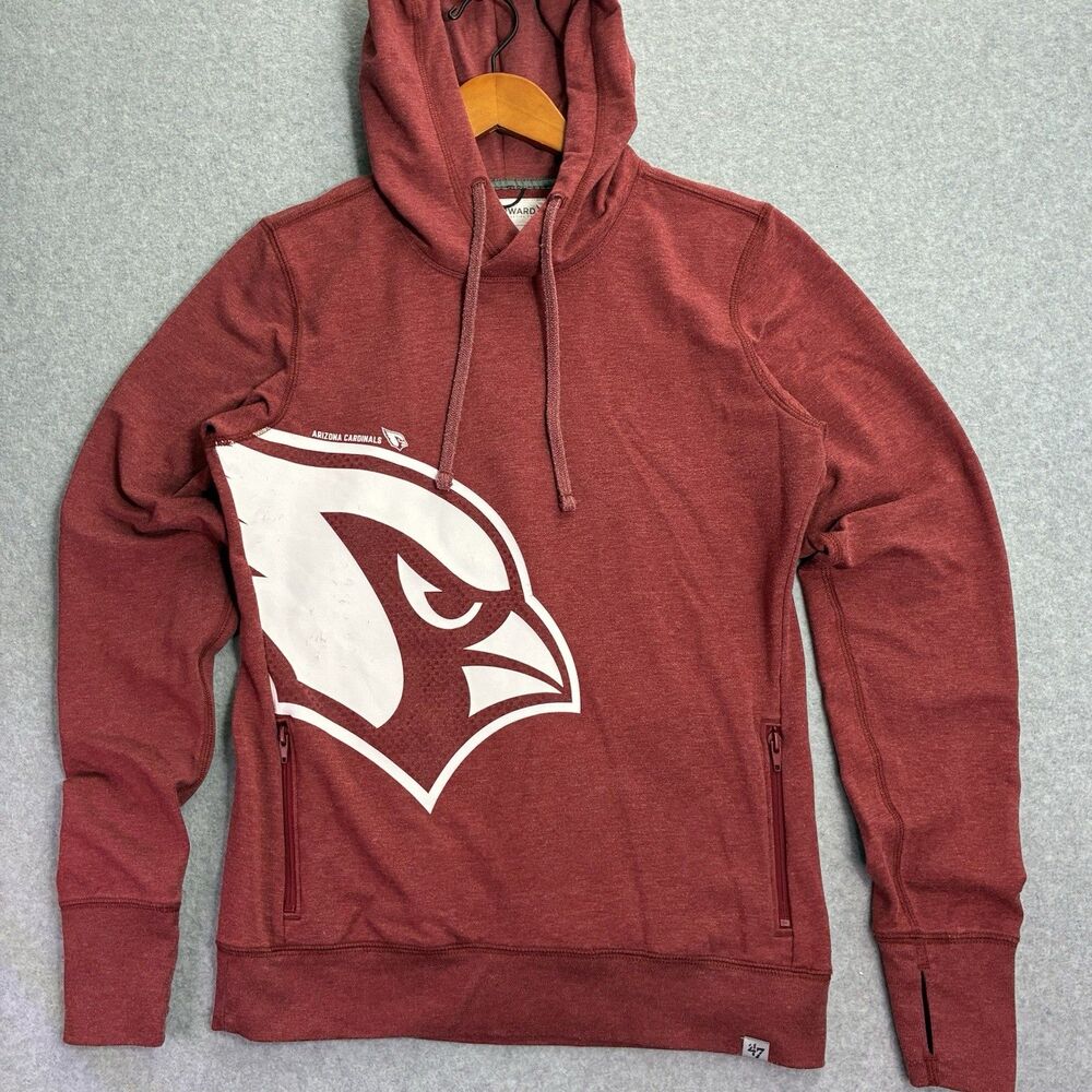Arizona Cardinals Hoodie Women’s Medium ’47 NFL Red Pullover With Zipper Pockets